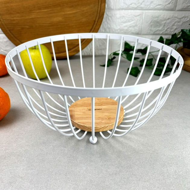 Фруктовница лофт Ardesto AR0904W Midori 25х25х13 см Белый (AR0904W) Фруктовница лофт Ardesto AR0904W Midori 25х25х13 см Белый (AR0904W)