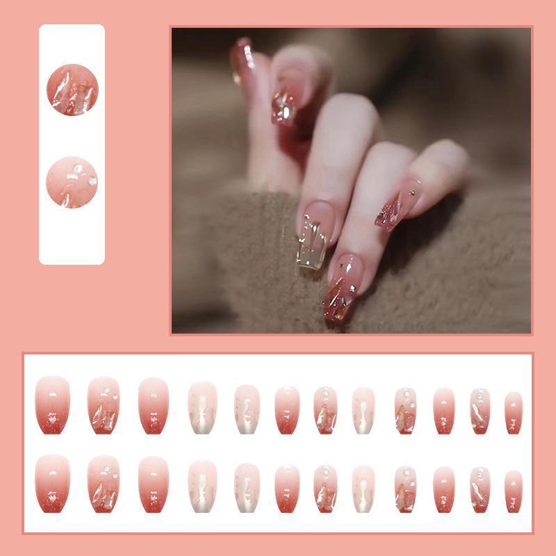 Накладные ногти градиент омбре с декором с клеем 24 шт. Bananahall Розовый (A9745) - фото 5 Накладные ногти градиент омбре с декором с клеем 24 шт. Bananahall Розовый (A9745) - фото 5