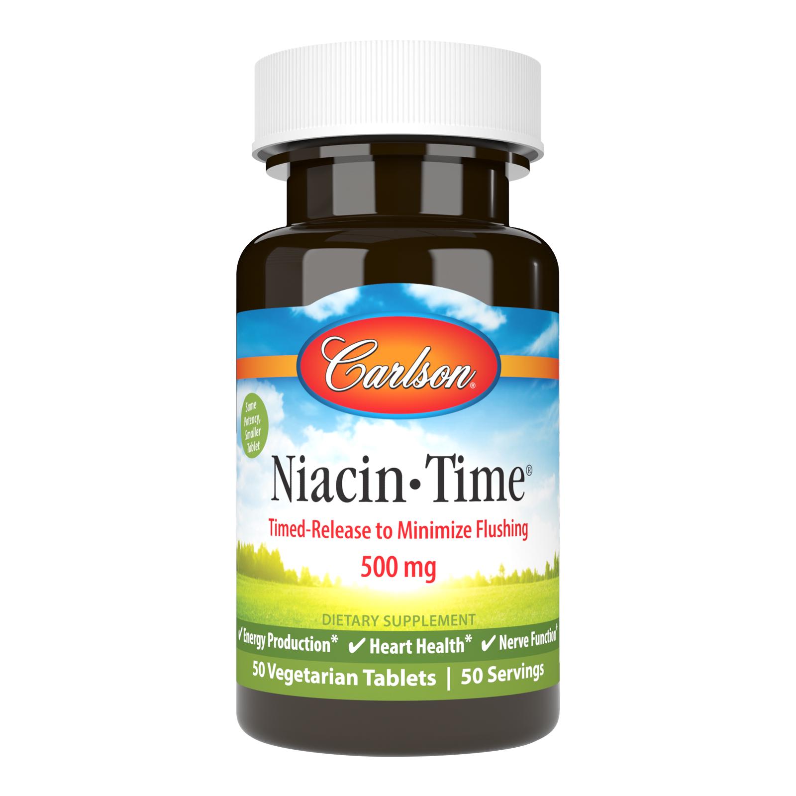 Вітамін В3 Carlson Niacin-Time 500 мг 50 вегетаріанських пігулок