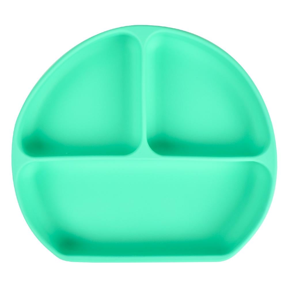 Тарелка силиконовая секционная на присоске Зеленый