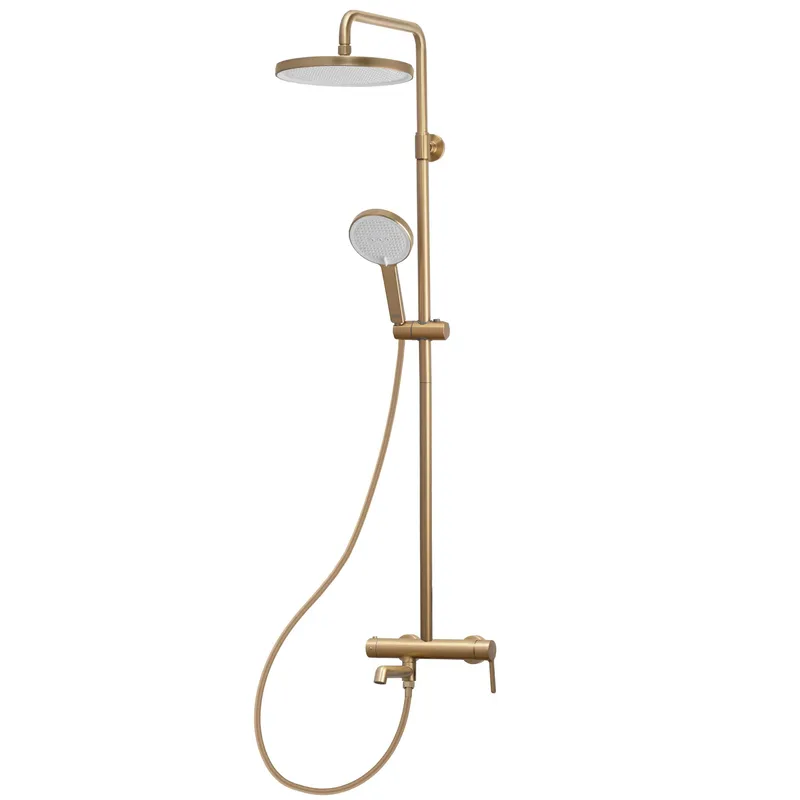Душевая колонна со смесителем Koer KB-56029-12 3 функции Золотой матовый (KR5503)