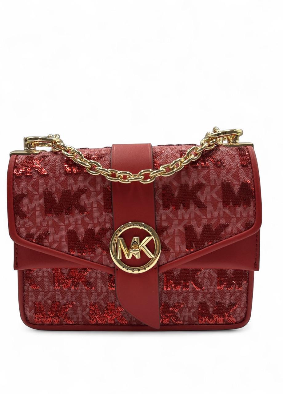 Жіноча сумка Michael Kors Greenwich 32H1GGRC5U Crimson SM Conv XBody Червоний (2751910977)