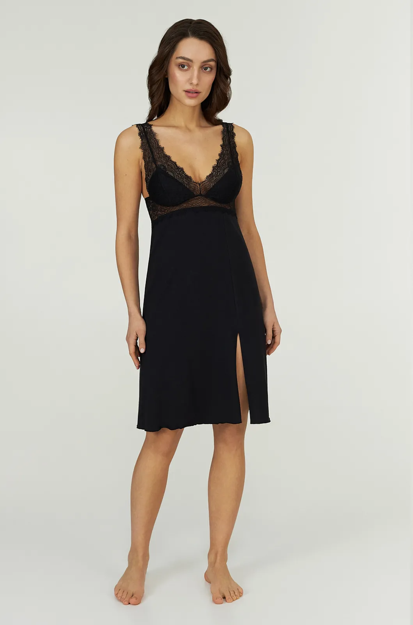 Ночная женская рубашка Ellen 111/13/02 ONYX M Черный (111/13/02MBlack) Ночная женская рубашка Ellen 111/13/02 ONYX M Черный (111/13/02MBlack)