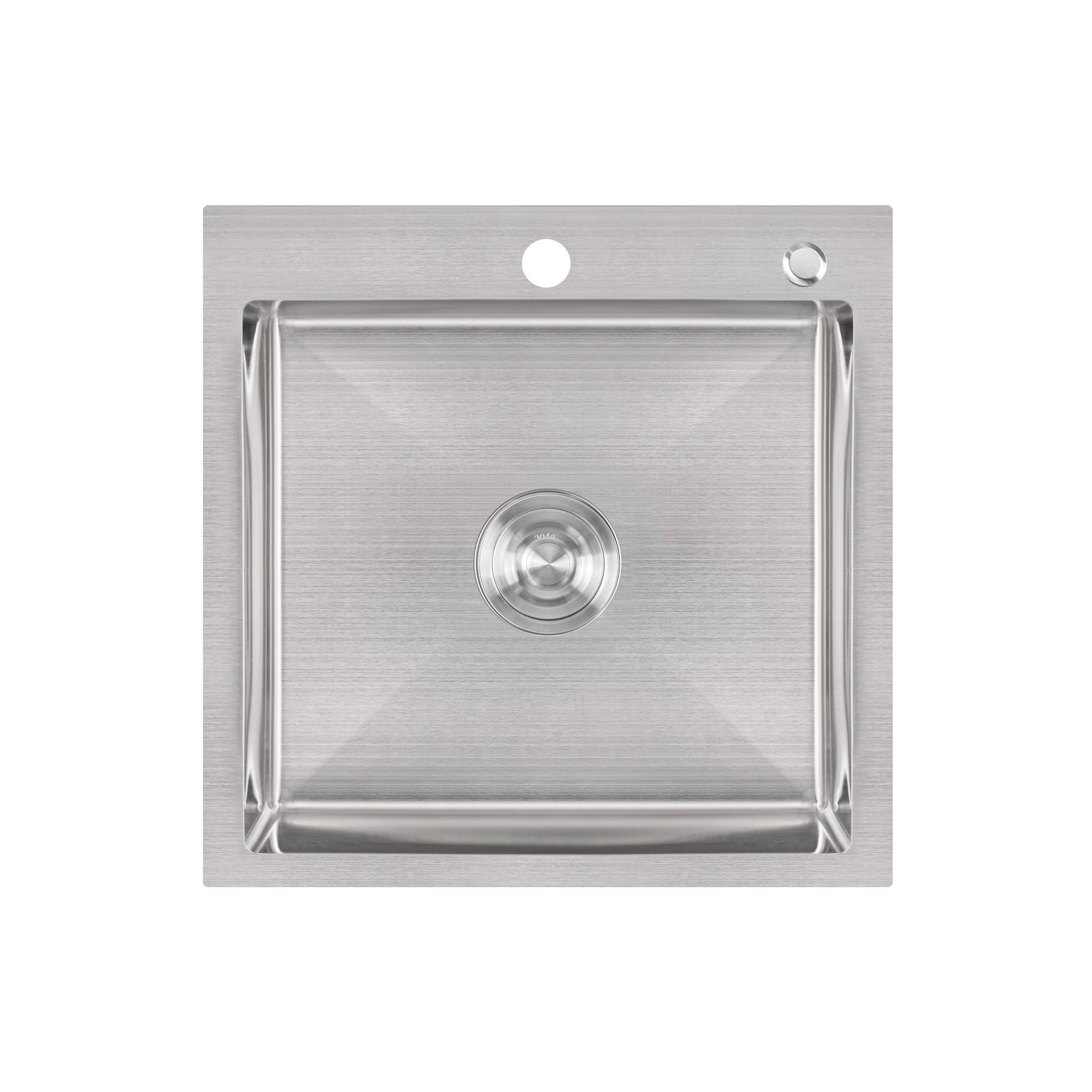 Набор Lidz кухонная мойка H5050 3,0/1 мм Brush с дозатором для моющего средства