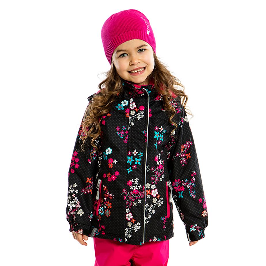 Куртка детская демисезонная Nano S17J272 для девочки на флисе 88-96 см Черный (S17J272-Black-2) - фото 3