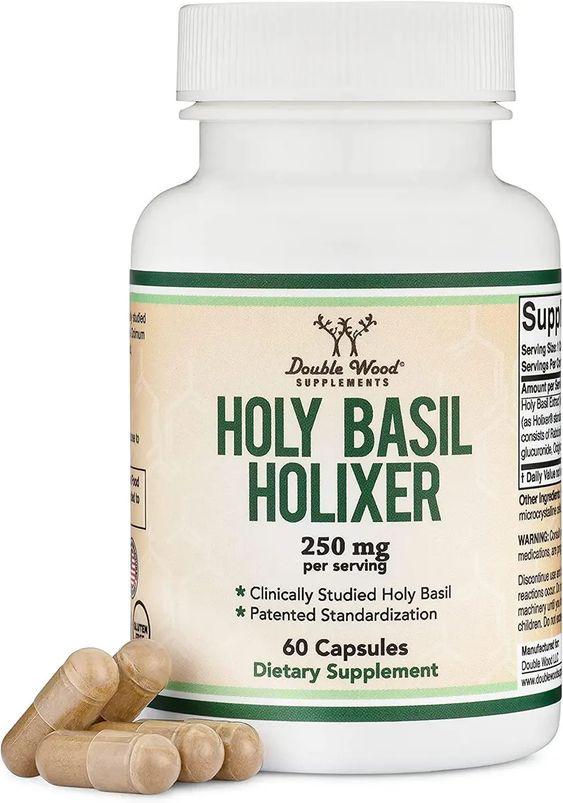 Священный базилик Double Wood Supplements Holixer Holy Basil Extract 250 mg 60 capsules Священный базилик Double Wood Supplements Holixer Holy Basil Extract 250 mg 60 capsules