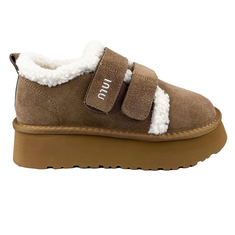 Угги женские замшевые на липучках 2052-20 p. 36 22,5 см Коричневый