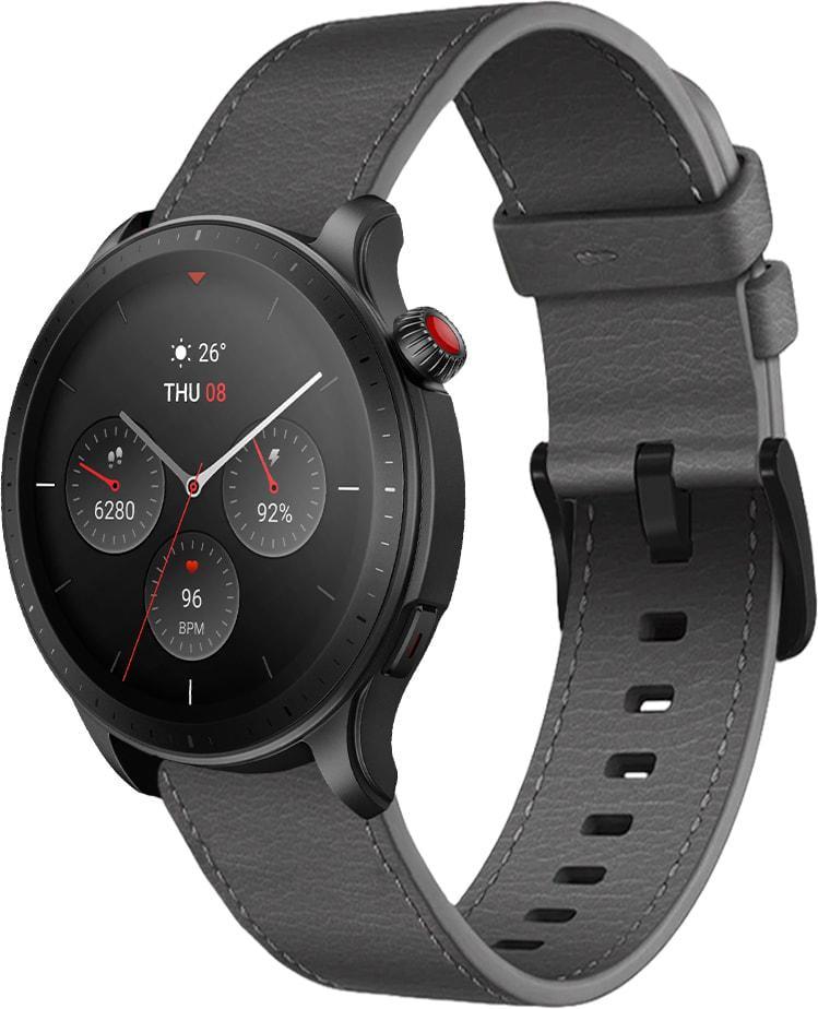 Ремешок кожаный Elfur для Amazfit GTR 4 Grey (35762)
