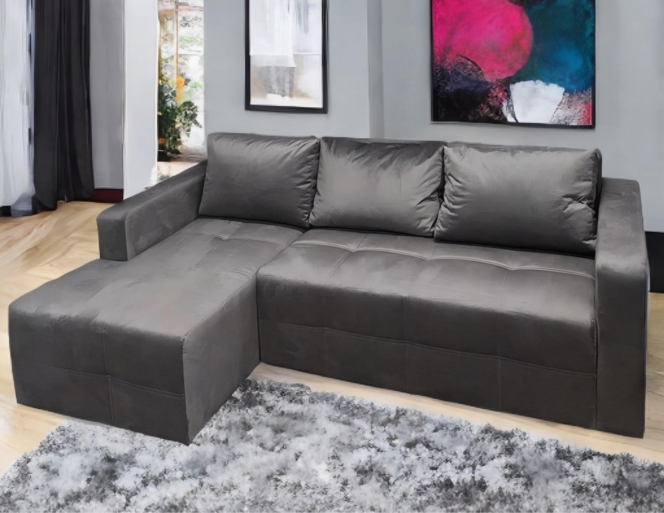 Диван угловой левый RidneTut Norman Alaska 93 еврокнижка 230х155 см Серый (43410102-93) - фото 3