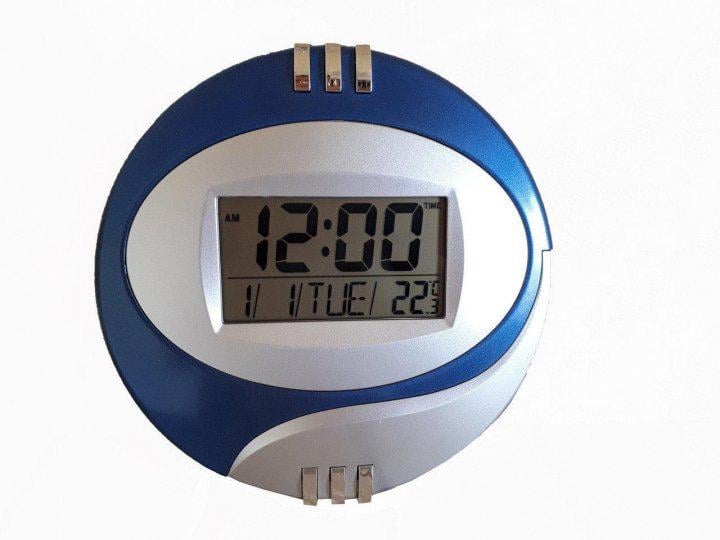 Часы настенные электронные Kenko 6870 DS/KK с термометром Blue