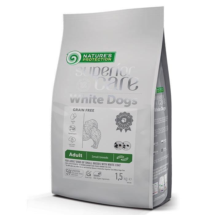 Корм сухий Nature's Protection SC White Dogs GF Insect Adult Small Breeds для дорослих білошерстих собак малих порід з комахами 10 кг (NPSC47442)