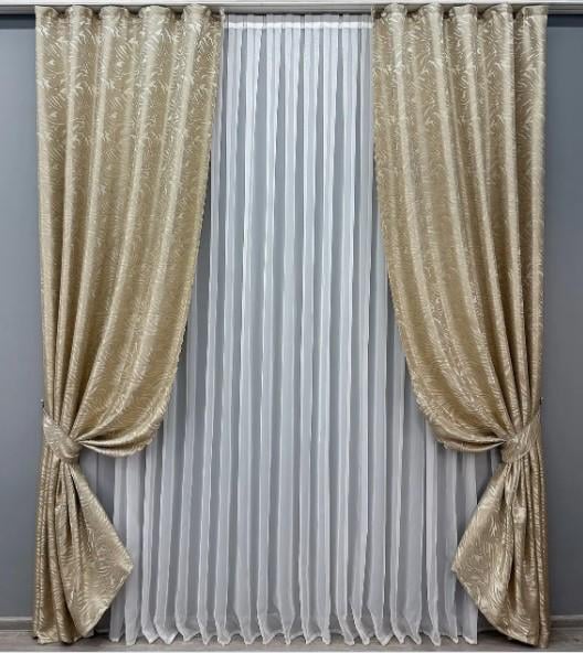 Тканина для штор жакард Magic 1,45 м Пісочний (1604ш) - фото 6 Тканина для штор жакард Magic 1,45 м Пісочний (1604ш) - фото 6