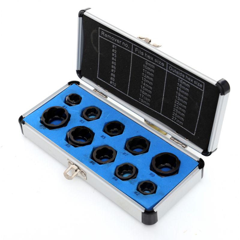 Головки для сорванных болтов Kraft&Dele KD10268 в металлическом чемодане 10 пр.