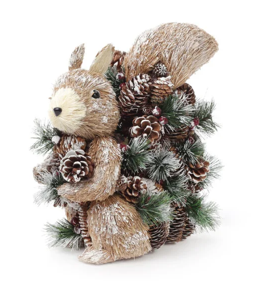 Фигура новогодняя декоративная Белка из натуральных материалов 30 см Коричневый (2773784201)
