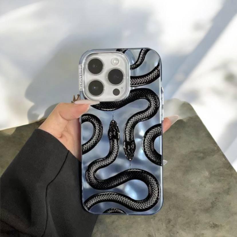 Чехол на Iphone 14 глянцевый Snake, защитный, Синий