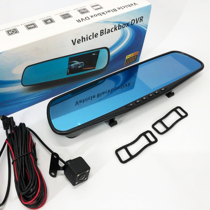 Видеорегистратор UKC L-9002 зеркало 4,3" 1080P Full HD 2 камеры (tf7455) - фото 7 Видеорегистратор UKC L-9002 зеркало 4,3" 1080P Full HD 2 камеры (tf7455) - фото 7