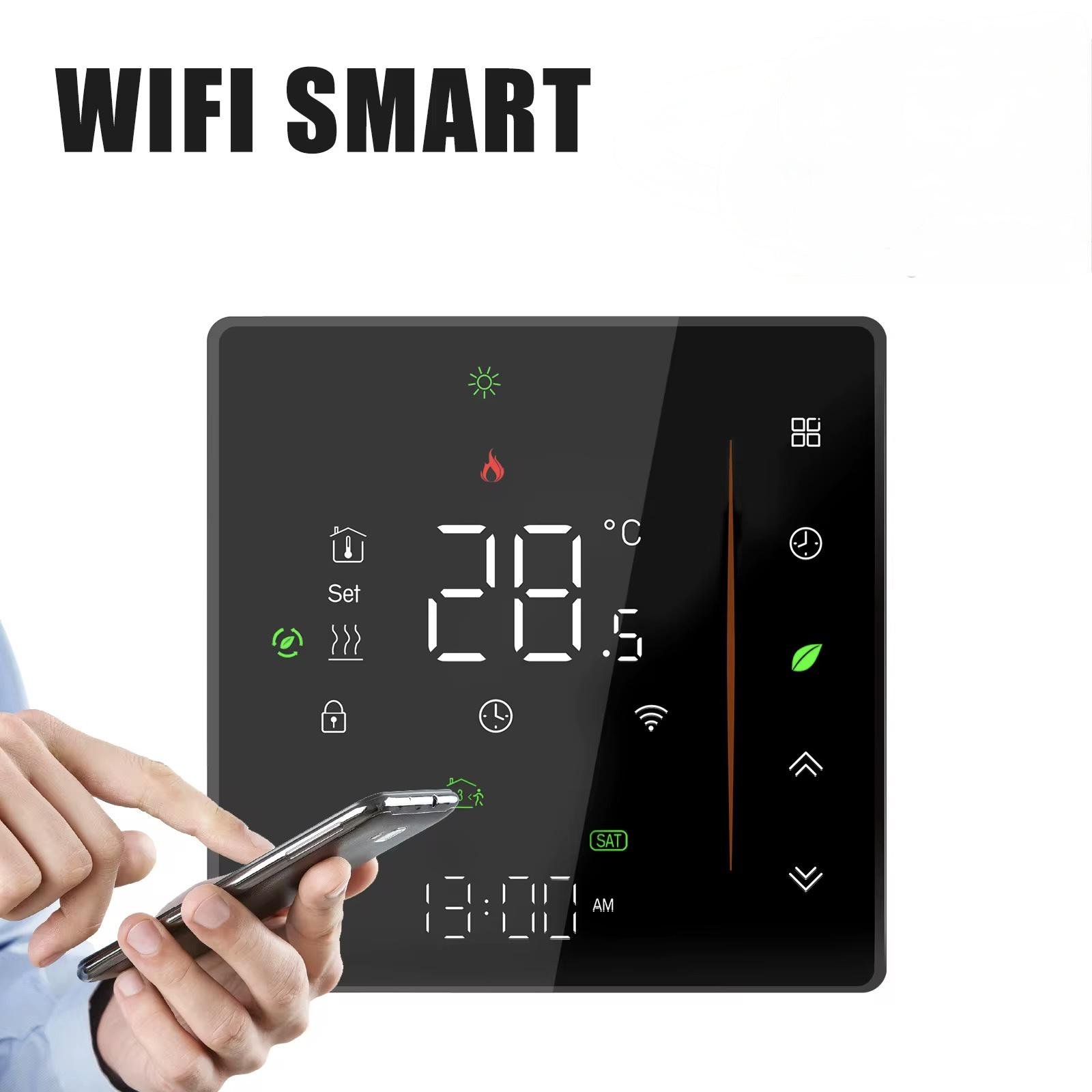 Терморегулятор Smart PRO Wi-Fi для теплої підлоги Black (26394571) - фото 5