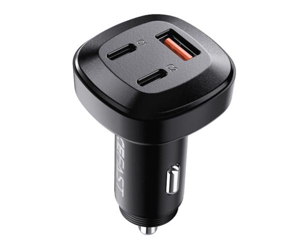 Зарядное устройство автомобильное Acefast B3 66W three-port metal car charger Black
