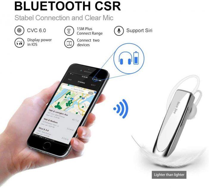 Гарнитура Bluetooth New Bee LC-B41 білий (11330486) - фото 4