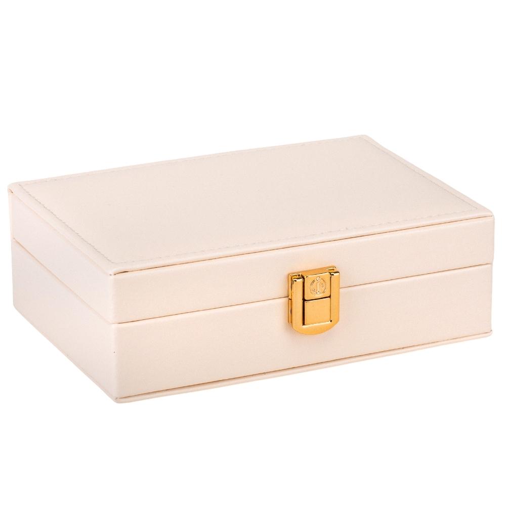 Скринька для прикрас Elisey 9188-011 Соковитість з екошкіри 16,5х11,5х5 см Бежевий (118-81-9188-011.2)