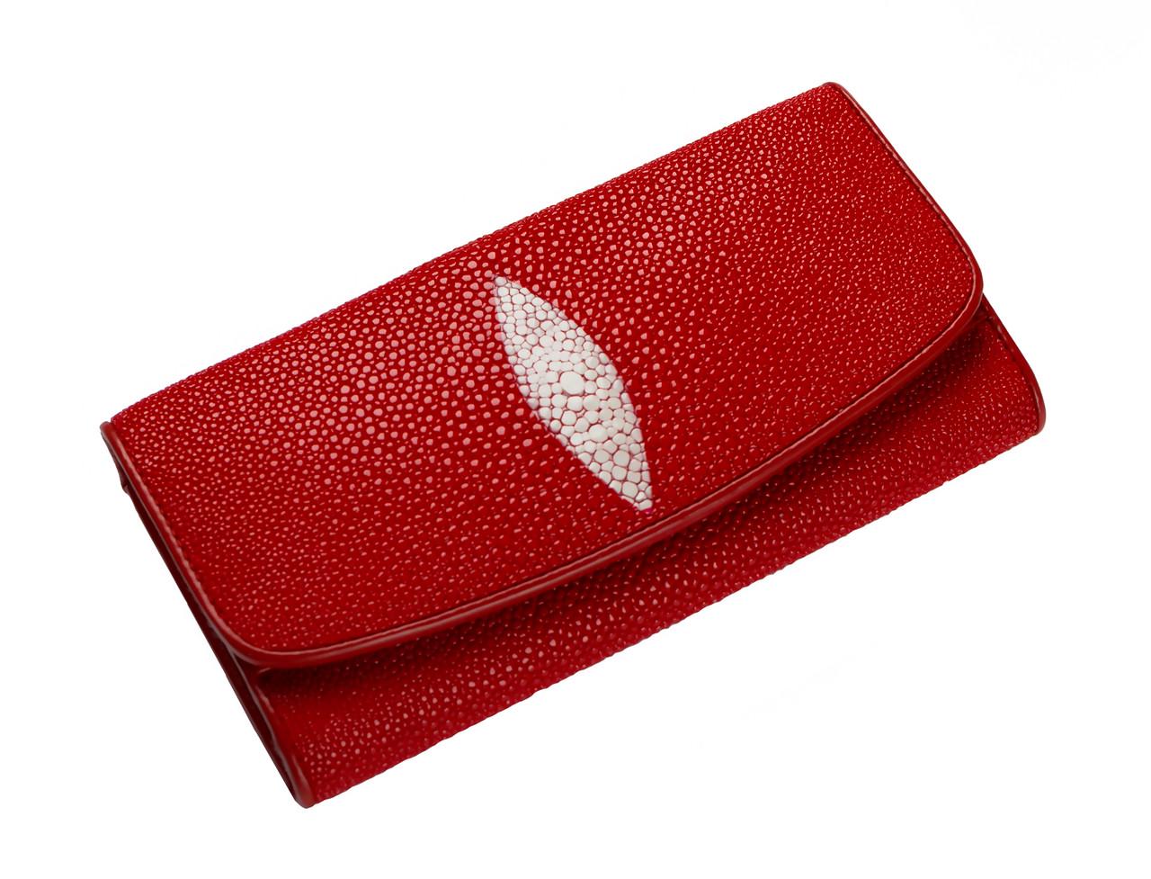 Гаманець Ekzotic leather зі шкіри ската Червоний (stw 20)