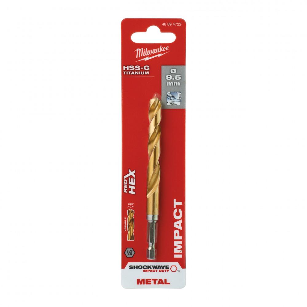 Сверло по металлу Milwaukee RedHEX HSS-G TiN d 9,5 мм (48894722) - фото 2