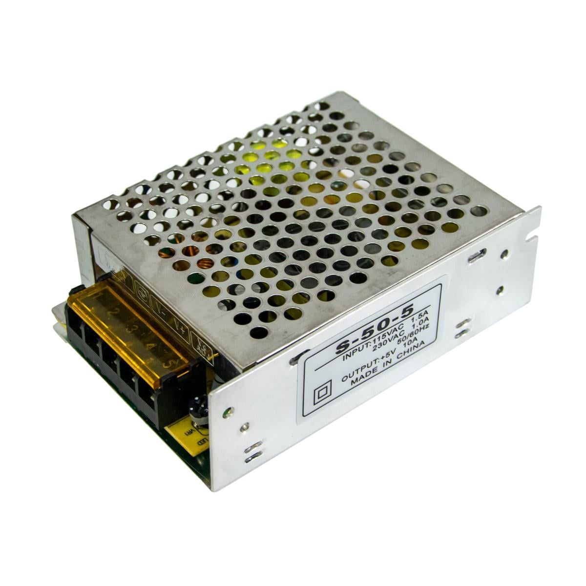 Блок питания импульсный S-50-5 50W 5V 10 A Metal (1009868-Silver) Блок питания импульсный S-50-5 50W 5V 10 A Metal (1009868-Silver)