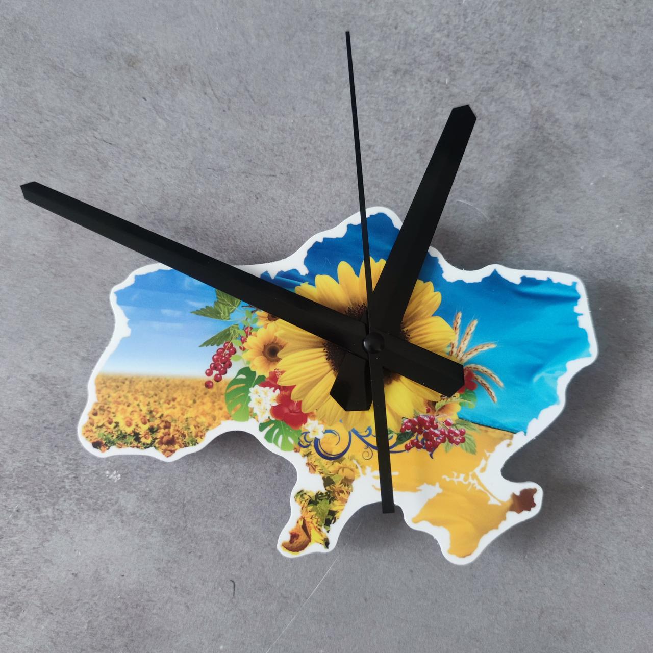 Годинник настінний Карта України сувенірний Чорний (2582900909)