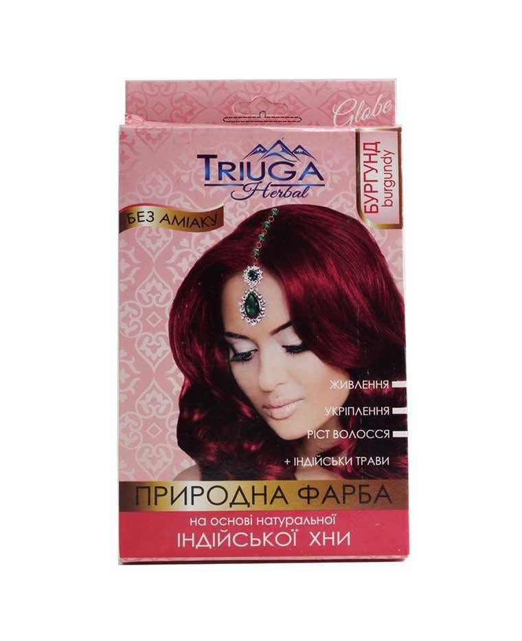 Фарба для волосся Triuga натуральна на основі хни 25 г Бургунд