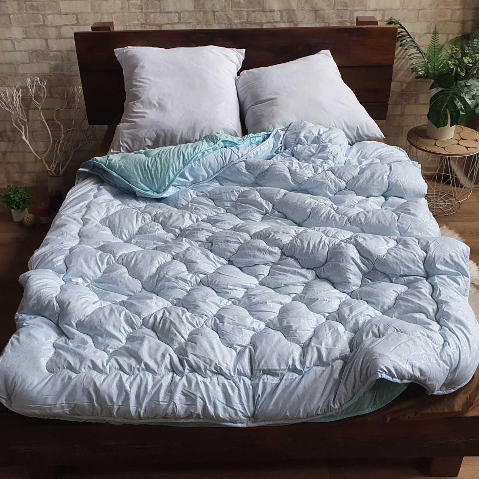 Одеяло двуспальное 4 сезона Бело-голубой