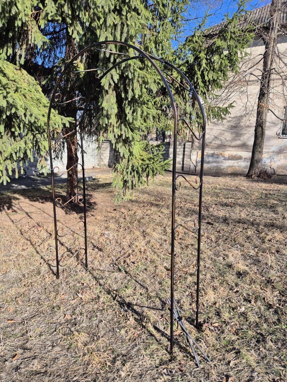 Арка садова Завитки та рослин кована металева 2х2,5 м (25442229) - фото 7