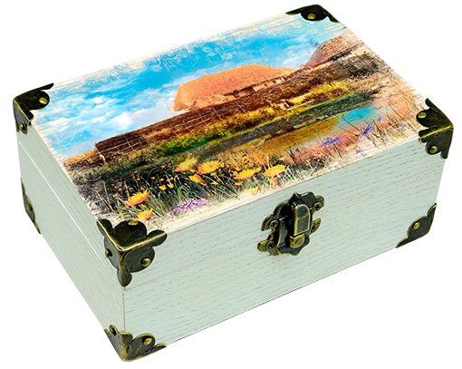 Шкатулка эко декоративная Украина Дом с озером 10х15 см Белый (укш01б10х15)