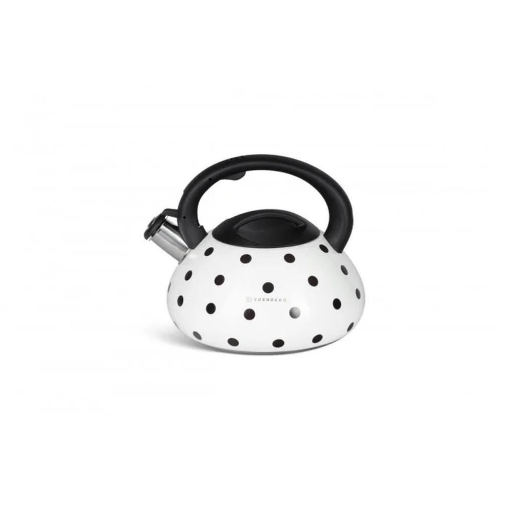 Чайник Edenberg EB-8845 из нержавеющей стали меняет цвет 3 л Белый в горошек (57-46-EB-8845)