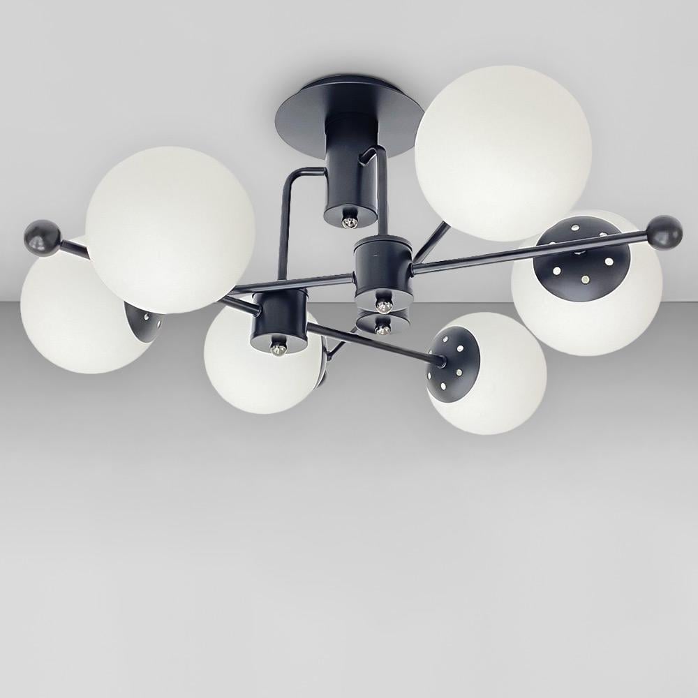 Люстра молекула потолочная Light House SRS-20644A/6 плафоны белые Черный Люстра молекула потолочная Light House SRS-20644A/6 плафоны белые Черный