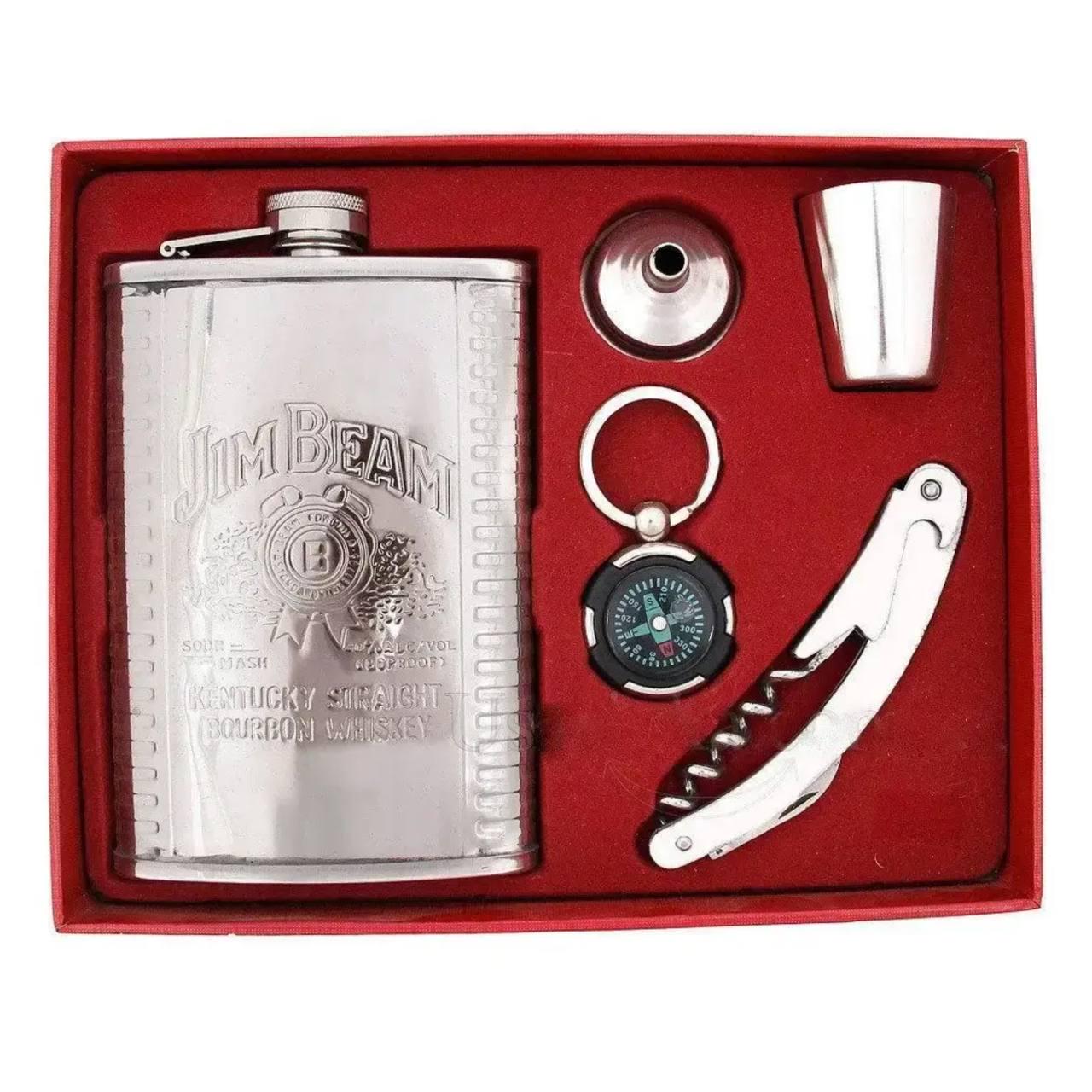 Подарочный набор с флягой Jim Beam 255 мл (466f7cb1) Подарочный набор с флягой Jim Beam 255 мл (466f7cb1)