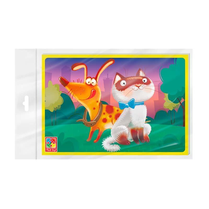 Пазлы мягкие Котик и собачка Vladi Toys А5 (VT1104-20)