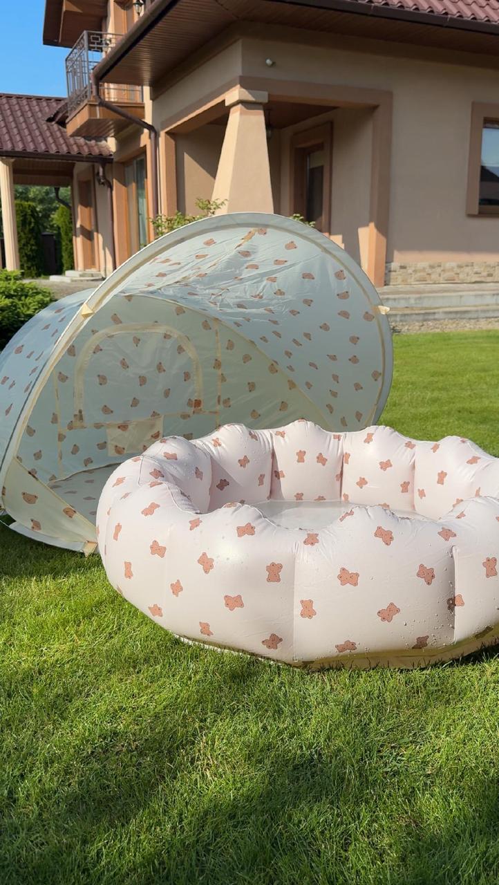 Бассейн детский надувной с мишками Бежевый