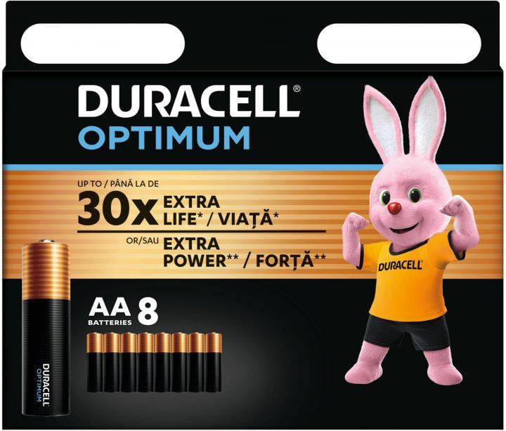 Батарейки лужні Duracell AA LR06 MN1500 OPTIMUM 8 шт. (57000)