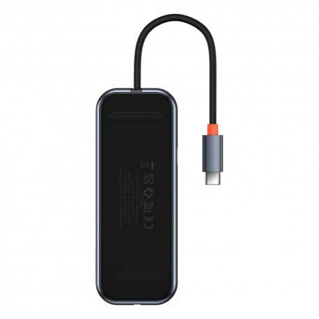 Хаб BASEUS AcmeJoy 6in1 Type-C to HDMI/2xUSB3.0/USB2.0/Type-C PDandData/RJ45 Dark Gray (WKJZ010313)