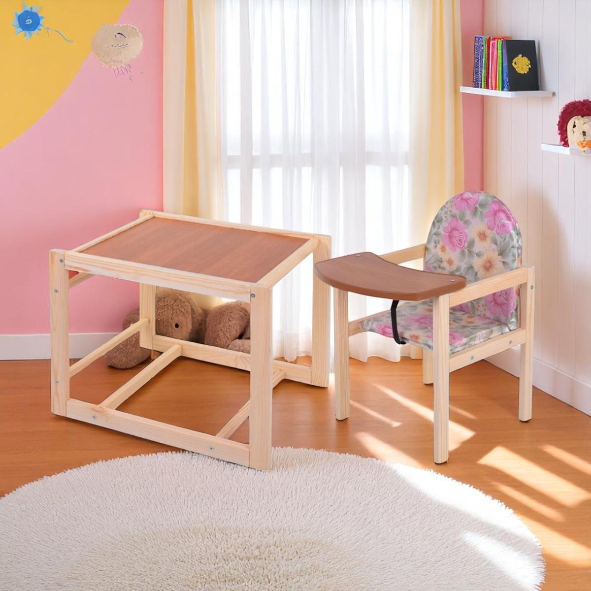 Стульчик для кормления Мася Розы Розовый (№1111) - фото 3 Стульчик для кормления Мася Розы Розовый (№1111) - фото 3