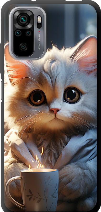 Чехол на Xiaomi Redmi Note 10 White cat (5646b-2277-42517)