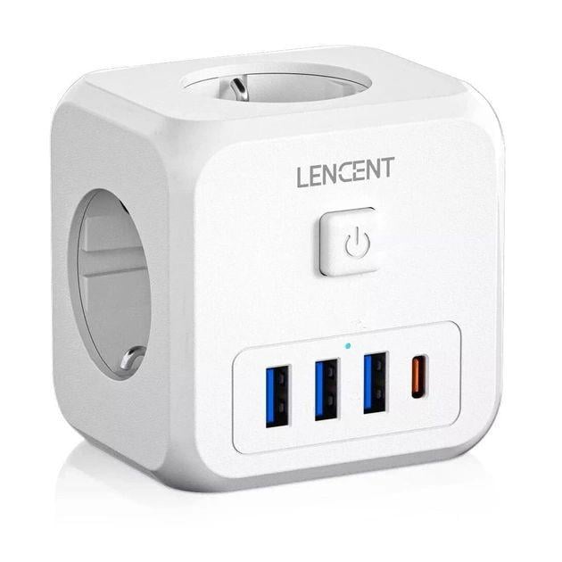 Переходник сетевой LENCENT с быстрой зарядкой 3 розетки 3 USB 1 Type-С 7в1 (2146523448) - фото 5 Переходник сетевой LENCENT с быстрой зарядкой 3 розетки 3 USB 1 Type-С 7в1 (2146523448) - фото 5
