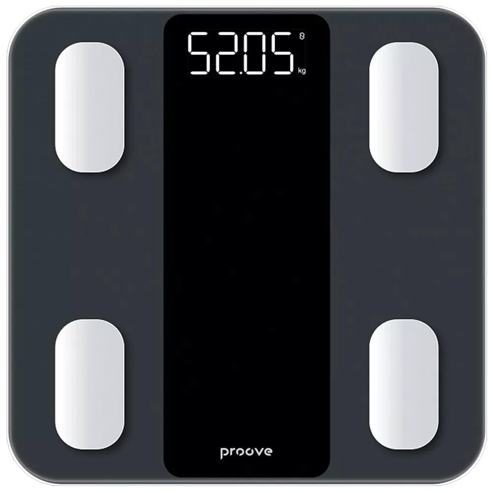 Весы напольные Proove Metrix Bluetooth LED-дисплей 28х28х2,4 см до 180 кг Серый (679210010)