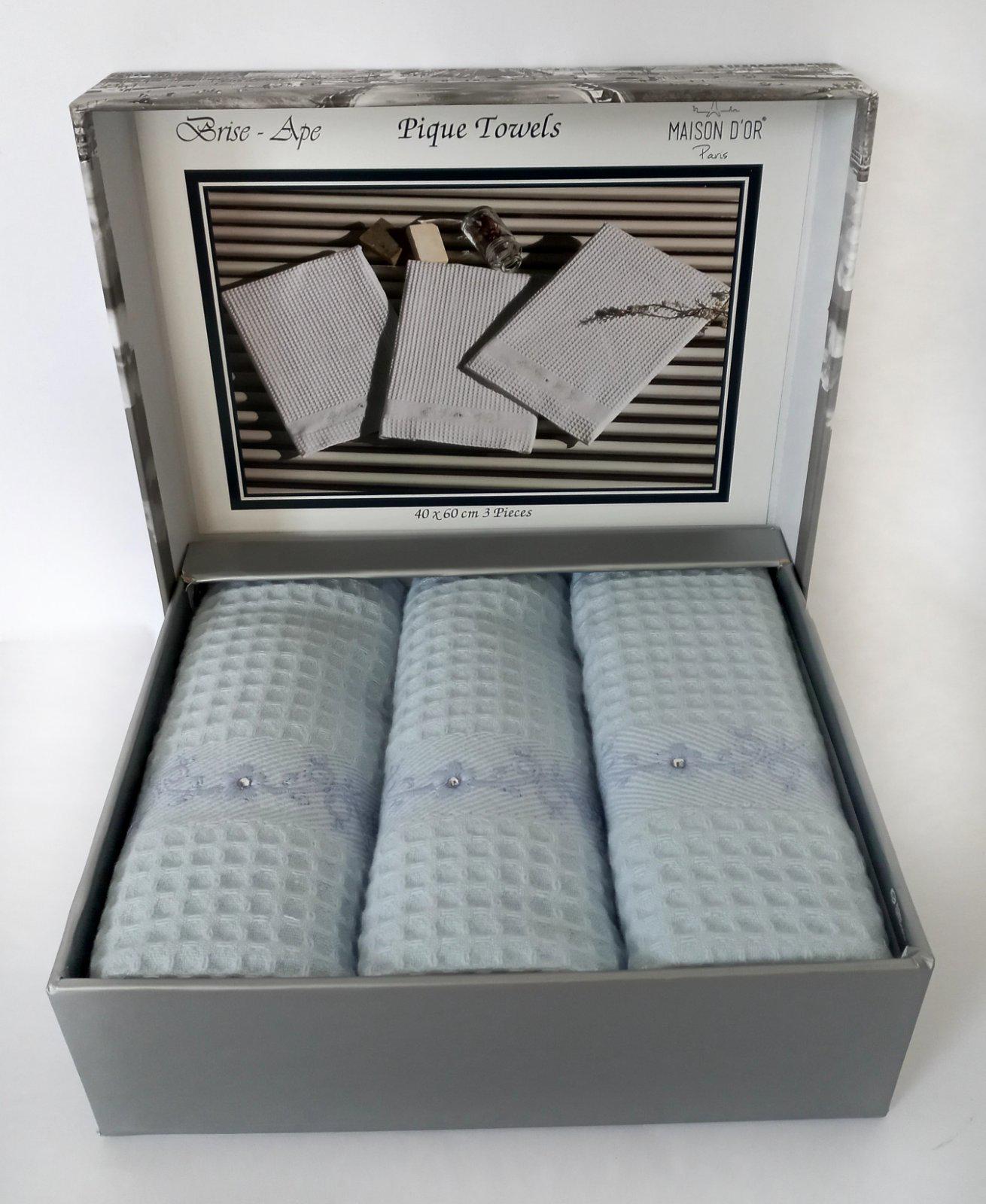 Полотенца Maison D'or 3 шт. Brise/Ape 40x60 L.Blue (CN9463)