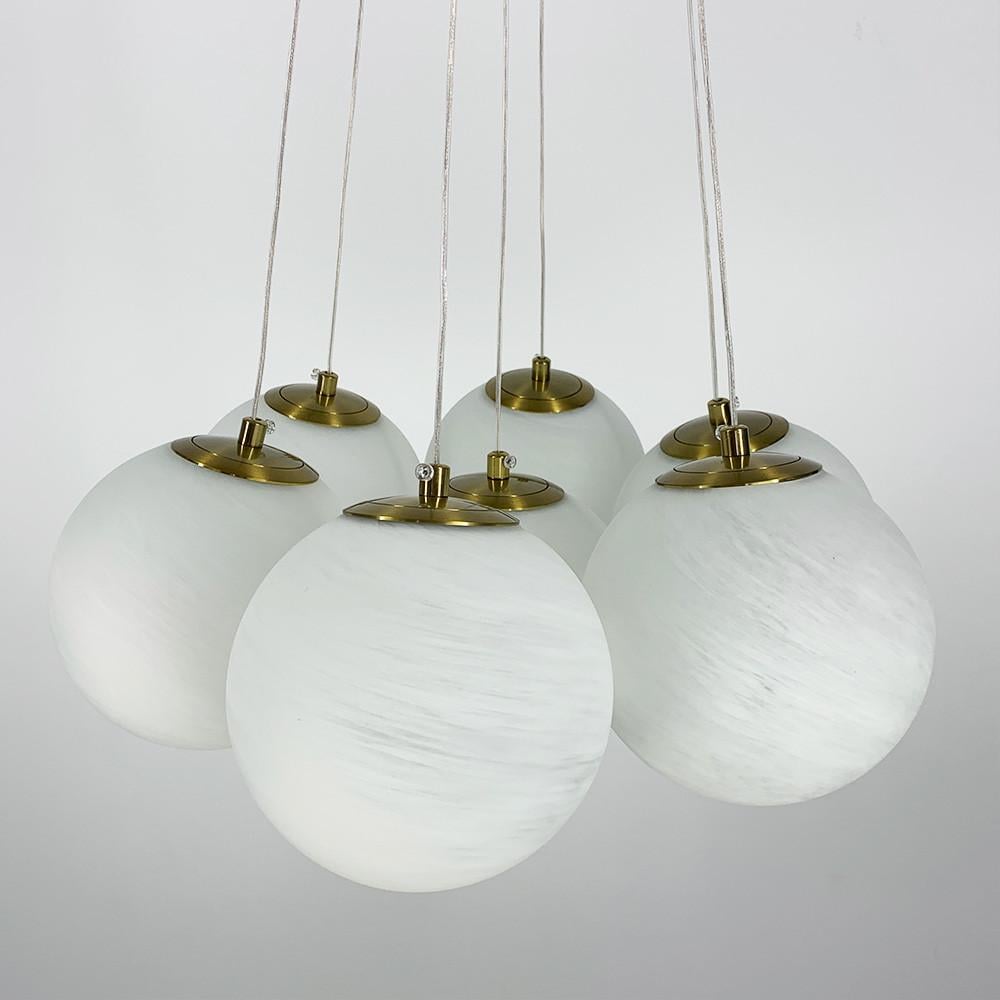 Люстра-пучок на 7 білих мармурових плафонів (MJ 141/7 AB+WT) - фото 4 Люстра-пучок на 7 білих мармурових плафонів (MJ 141/7 AB+WT) - фото 4