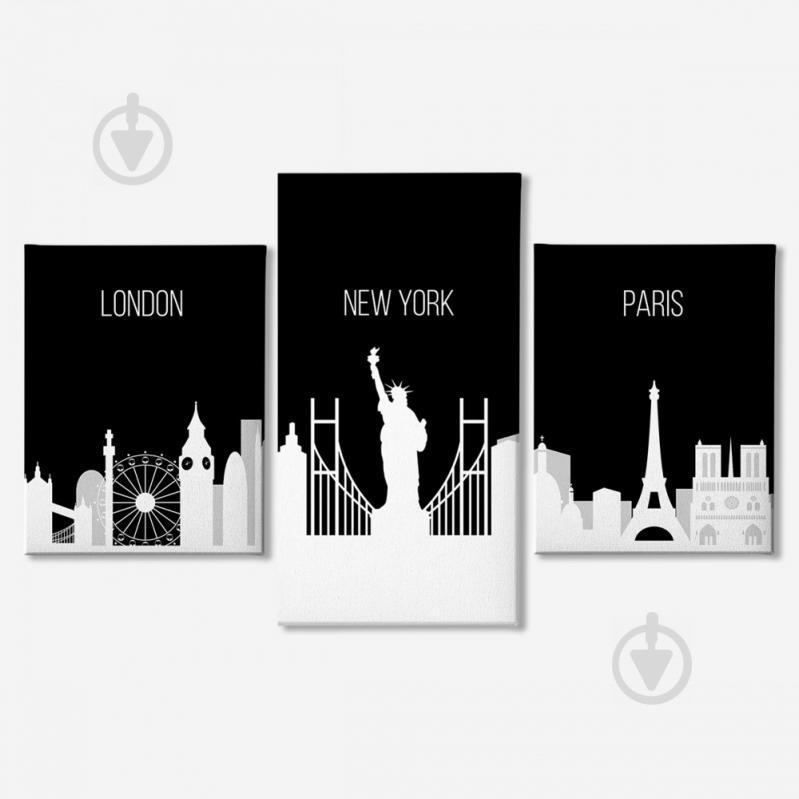 Модульная картина из трех частей Malevich Store 96x60 см Big Cities (MK322003)