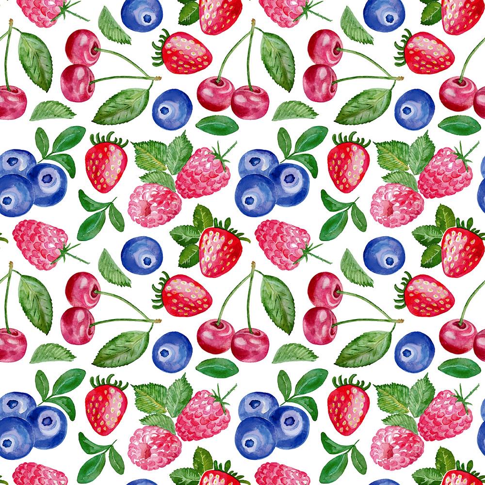 Клеенка на стол Stenson France ПВХ принт Фруктовый 1,4х30 м Белый (MA-5161)