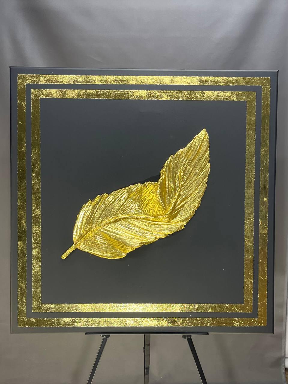 Картина ручной работы Zilini 8888 Золотое Перо 100x100 см (27386815) - фото 8 Картина ручной работы Zilini 8888 Золотое Перо 100x100 см (27386815) - фото 8