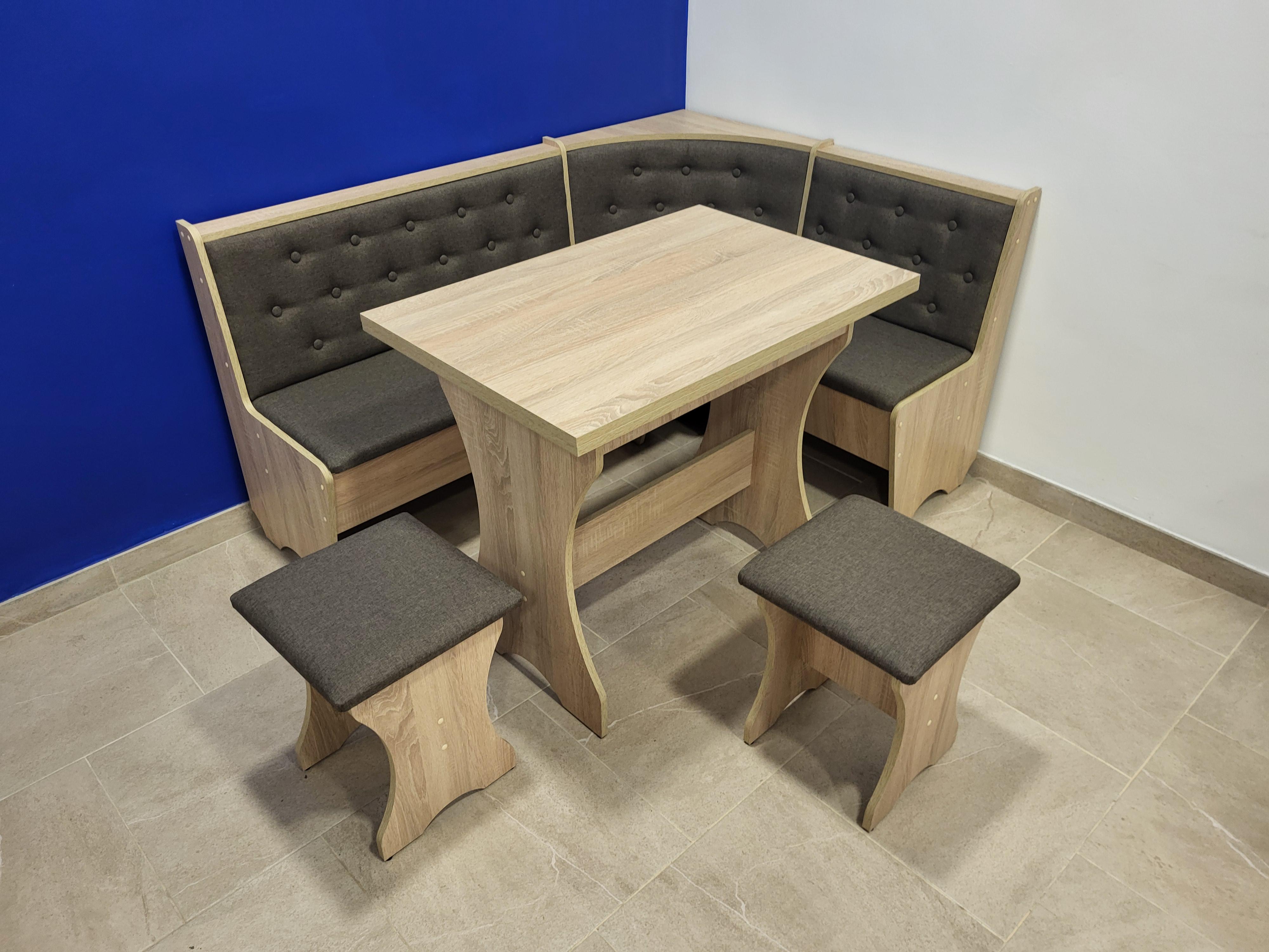 Кухонный уголок Семейный со столом и 2 табуретами 113,5х153,5 см Дуб Сонома/Дорандо (KSTT-DS-D)