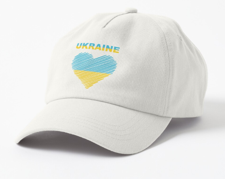 Кепка унисекс Malfini с патриотической надписью "Ukraine" сердечко прапор Белый (-1688867171)